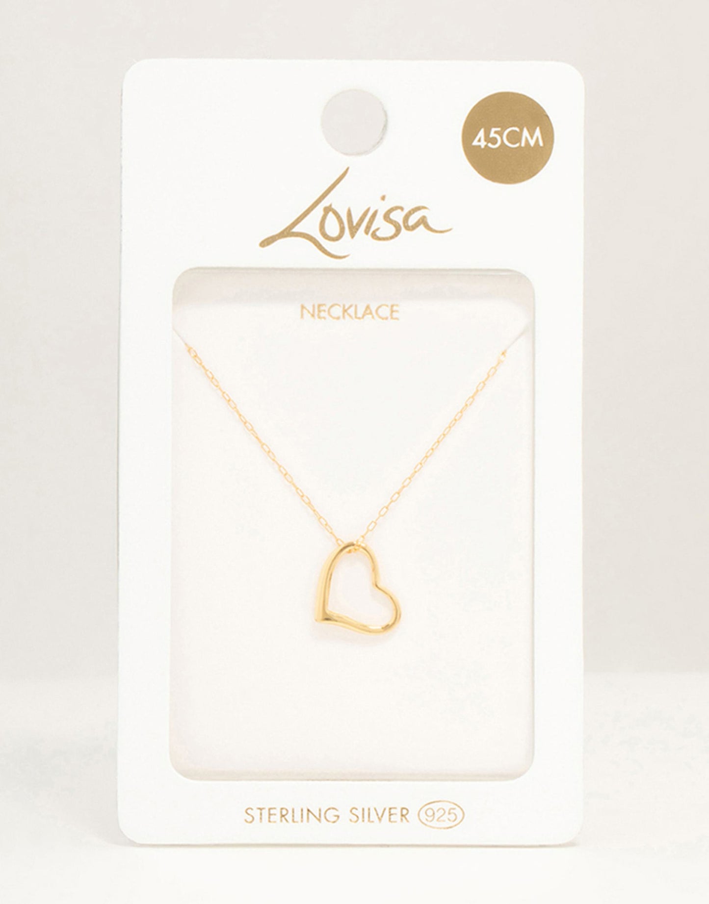 Gold Plated Sterling Silver Heart Charm Necklace