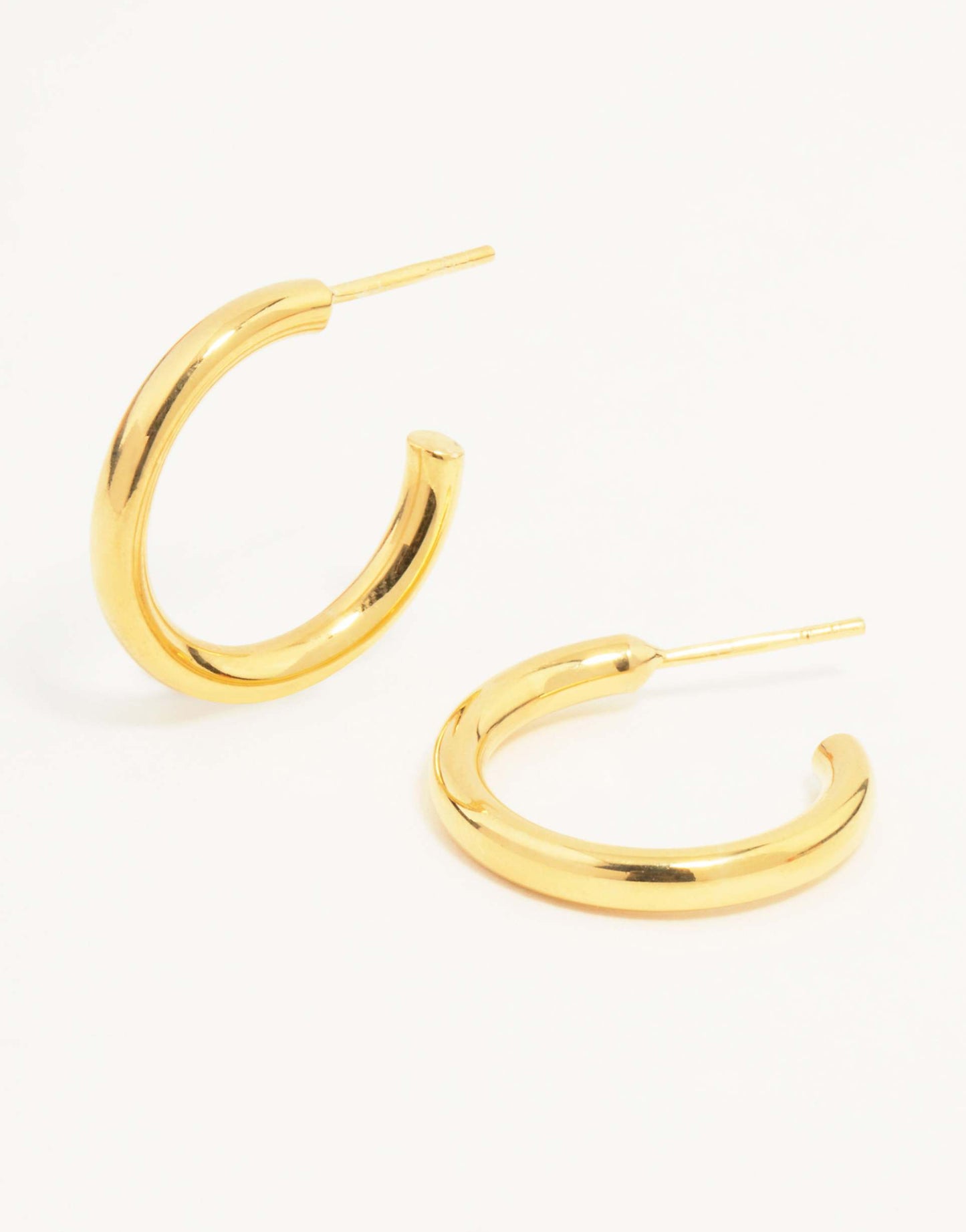 Gold Plated Sterling Silver Chubby Hoop Earrings