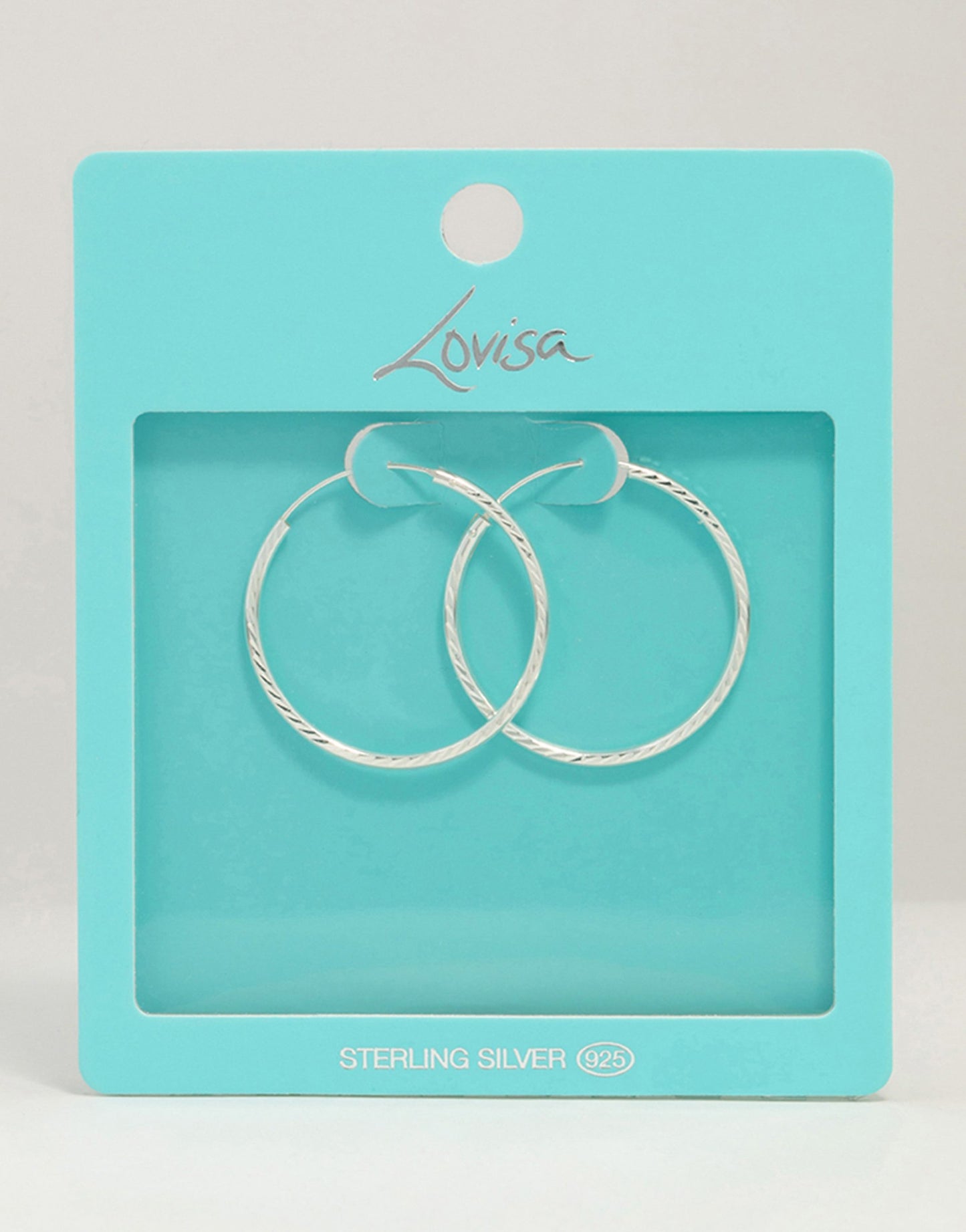 Sterling Silver Diamond Cut 35Mm Hoop Earrings