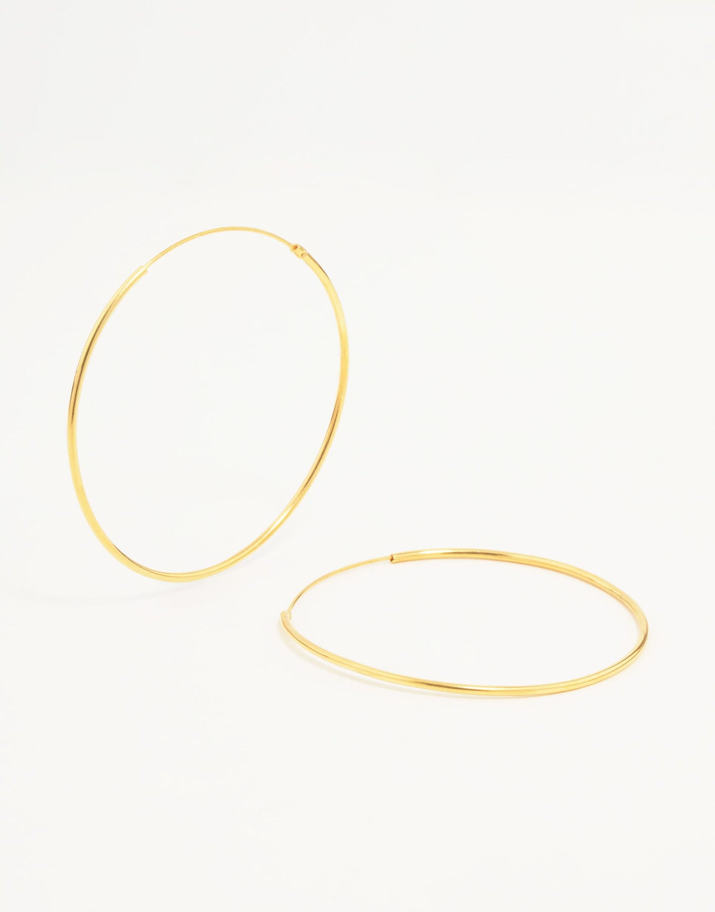 Gold Plated Sterling Silver 40Mm Hoop Earrings