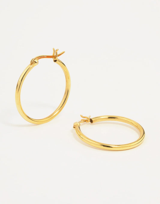 Gold Plated Sterling Silver Hoop Earrings