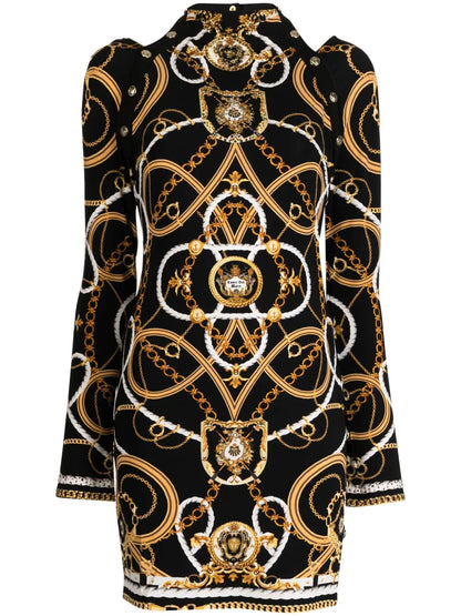 Coast To Coast-Print Open-Back Minidress