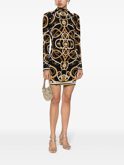 Coast To Coast-Print Open-Back Minidress