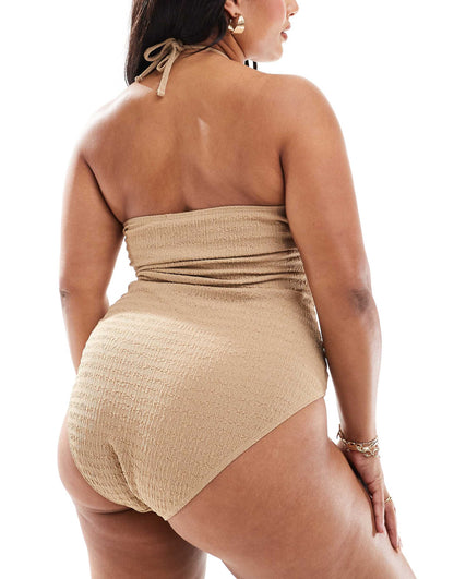 Plus Corsage Halterneck Swimsuit