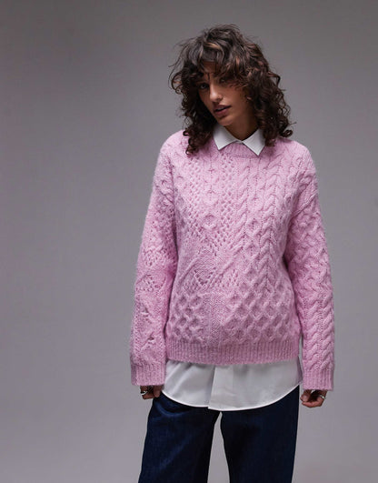 Knitted Lofty Cable Relaxed Jumper