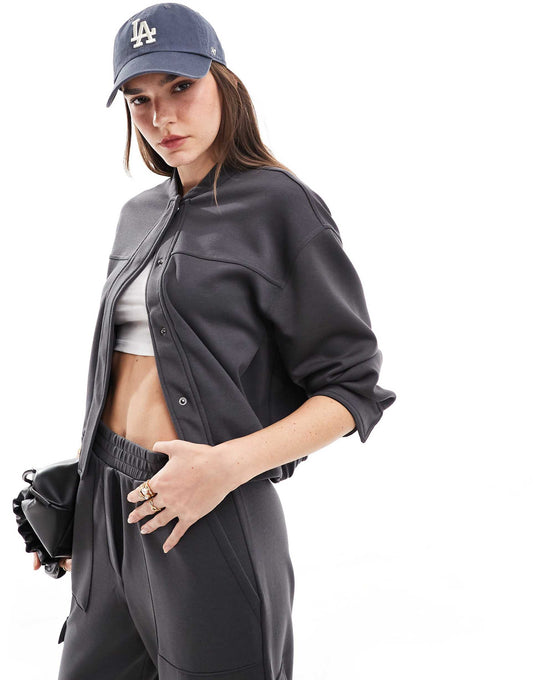Knitted Co-Ord Bomber Jacket