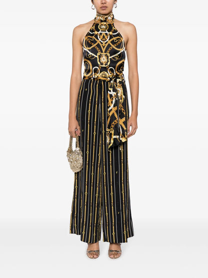 Coast To Coast-Print Silk Trousers