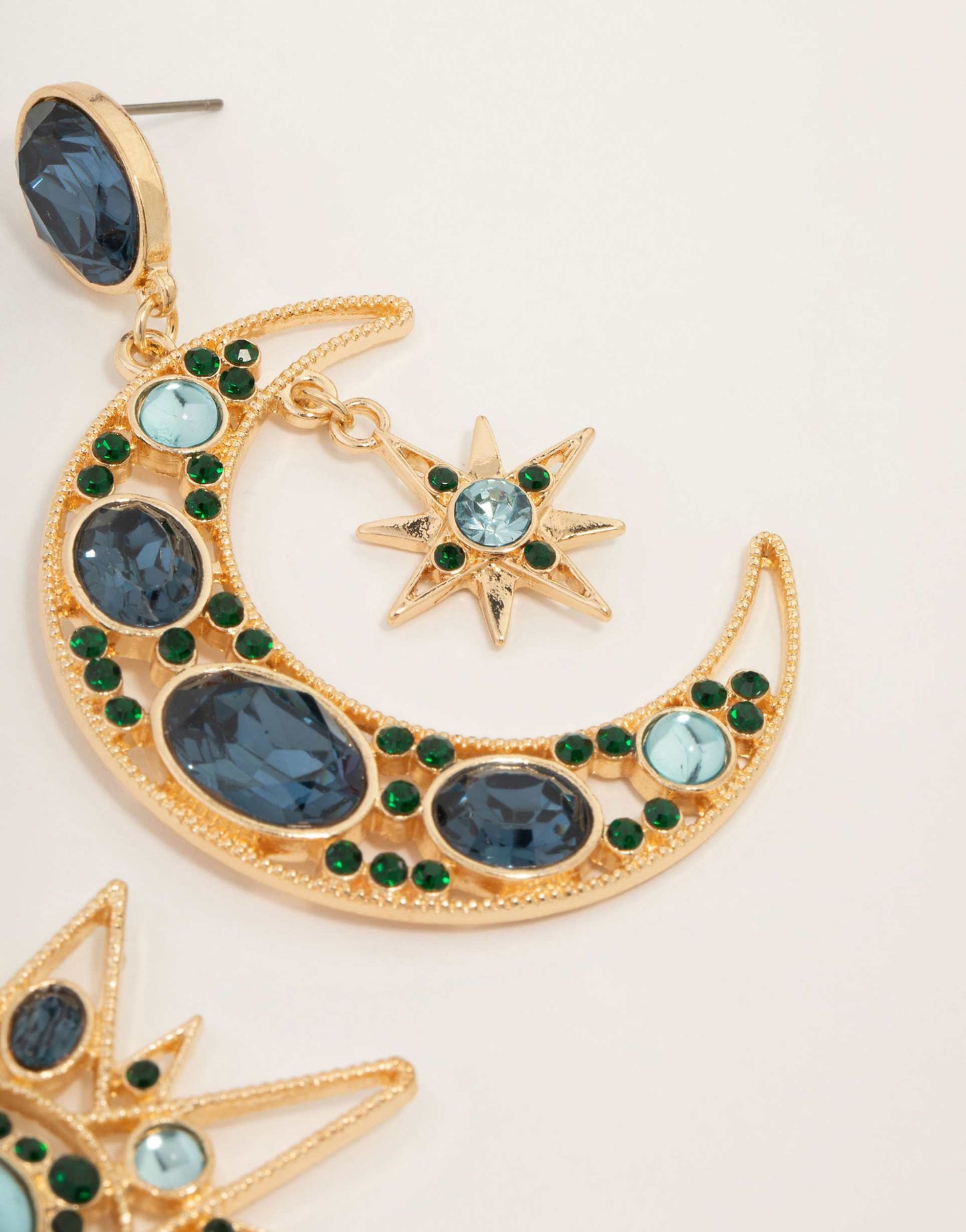 Green Statement Celestial Earrings