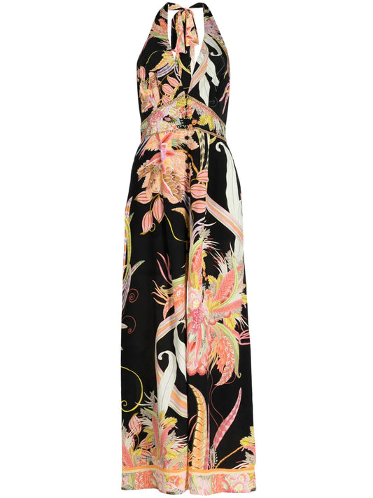 Floral-Print Halterneck Jumpsuit