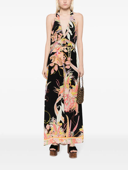 Floral-Print Halterneck Jumpsuit
