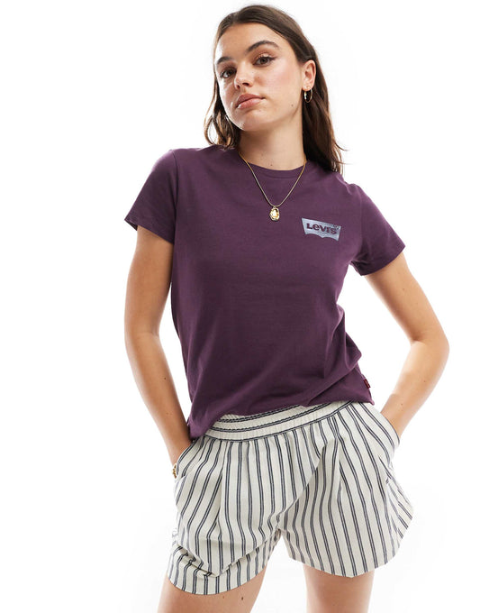Perfect Polka Shine Outline Batwing Logo T-Shirt