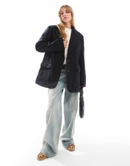 Formal Faux Wool Blazer
