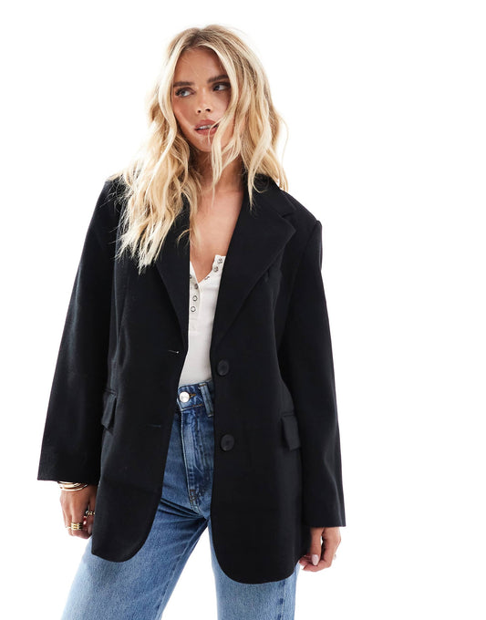 Petite Formal Faux Wool Blazer