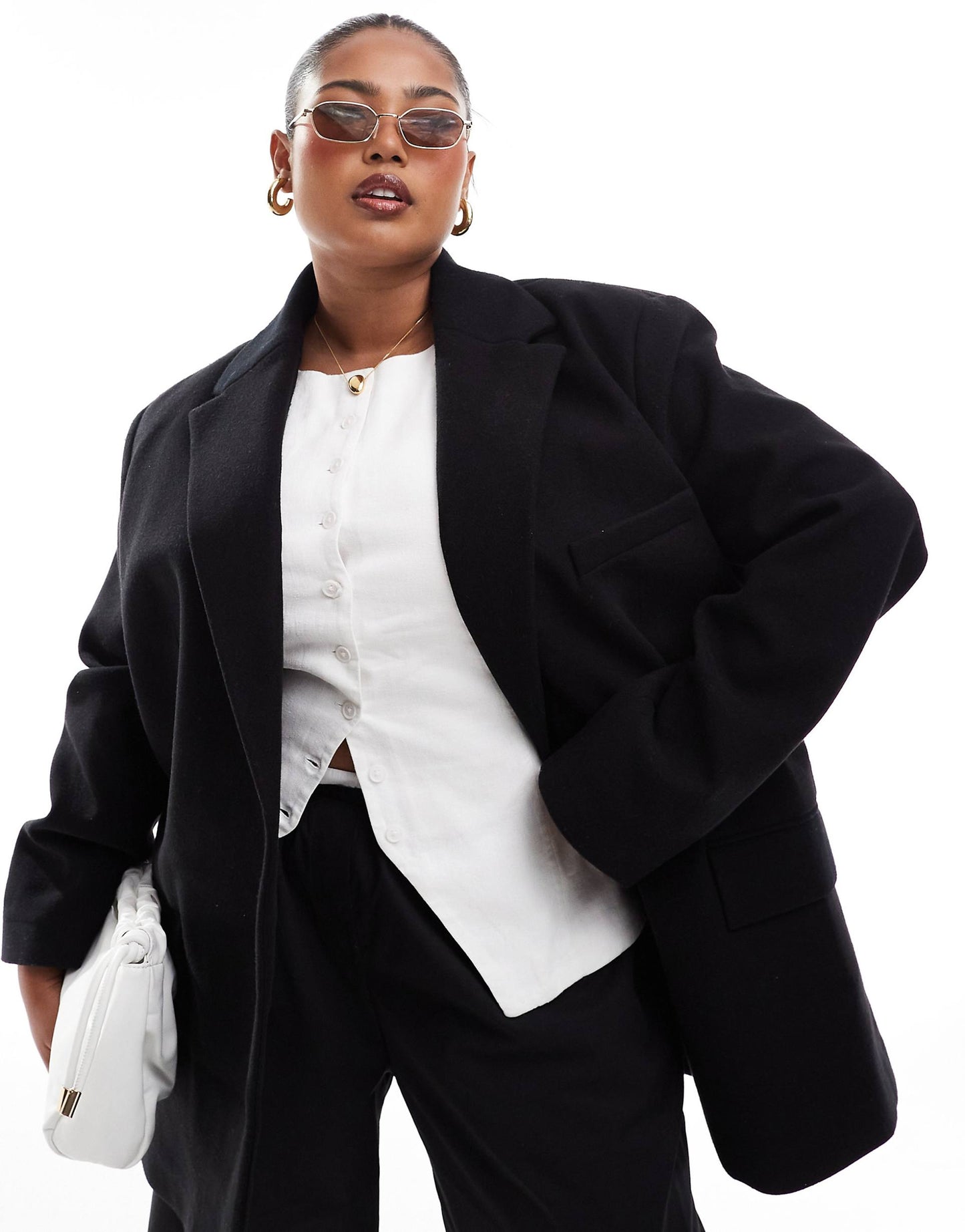 Curve Formal Faux Wool Blazer