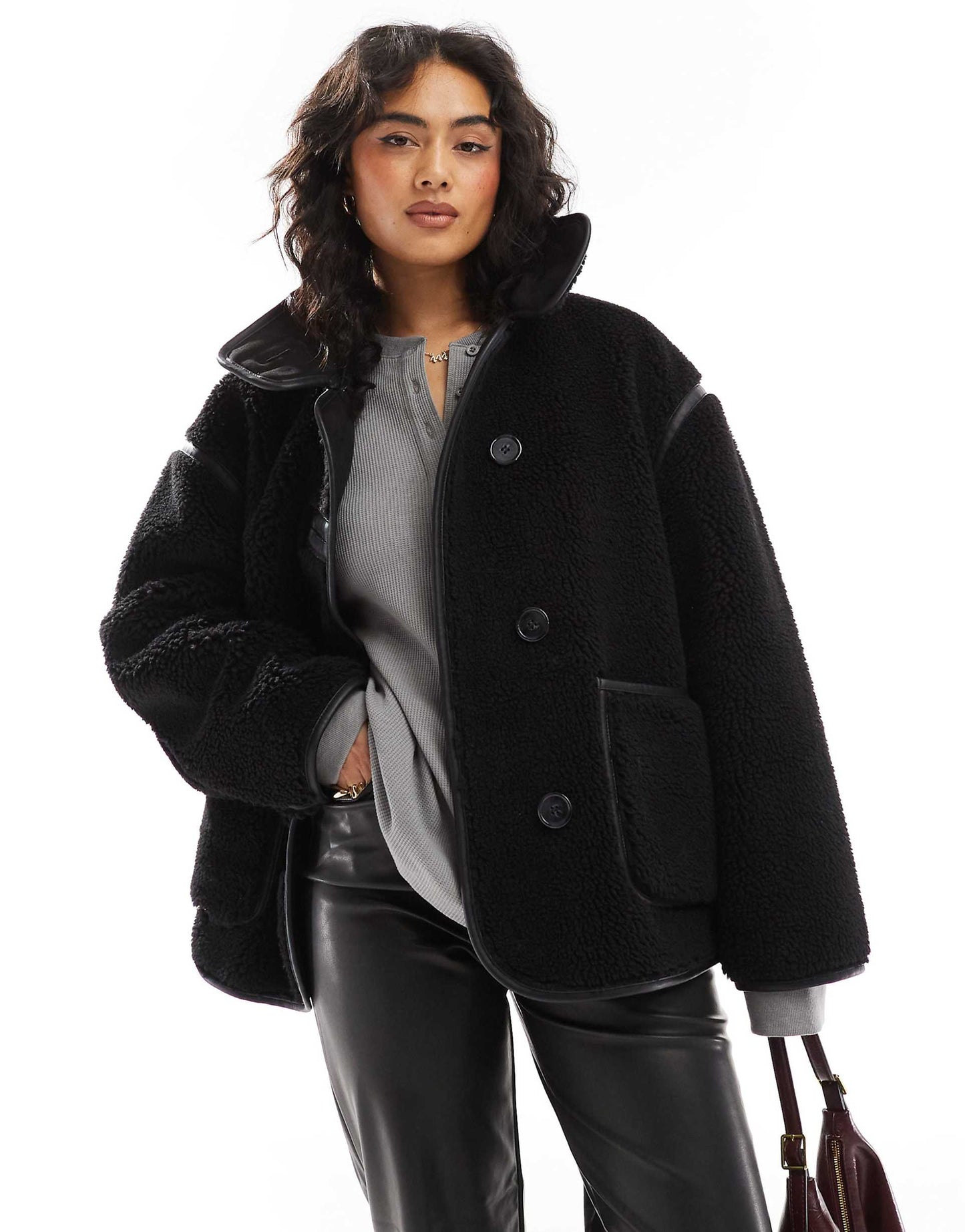 Borg Funnel Neck Jacket