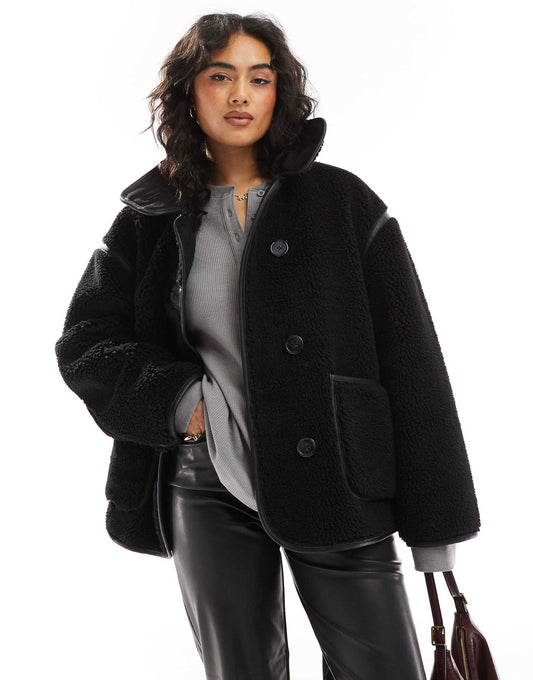 Borg Funnel Neck Jacket