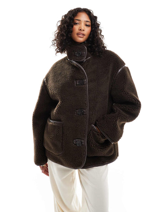 Borg Funnel Neck Jacket