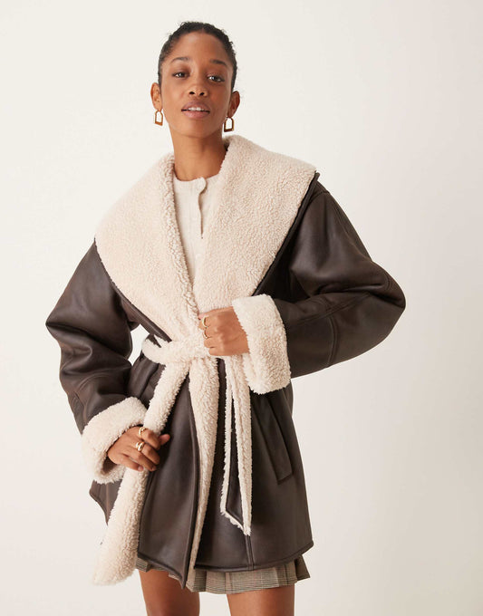 Shawl Collar Aviator With Belt