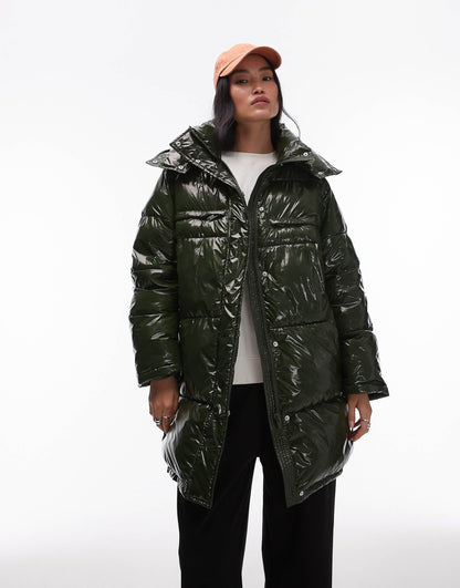 Mid Length Hooded Puffer Jacket