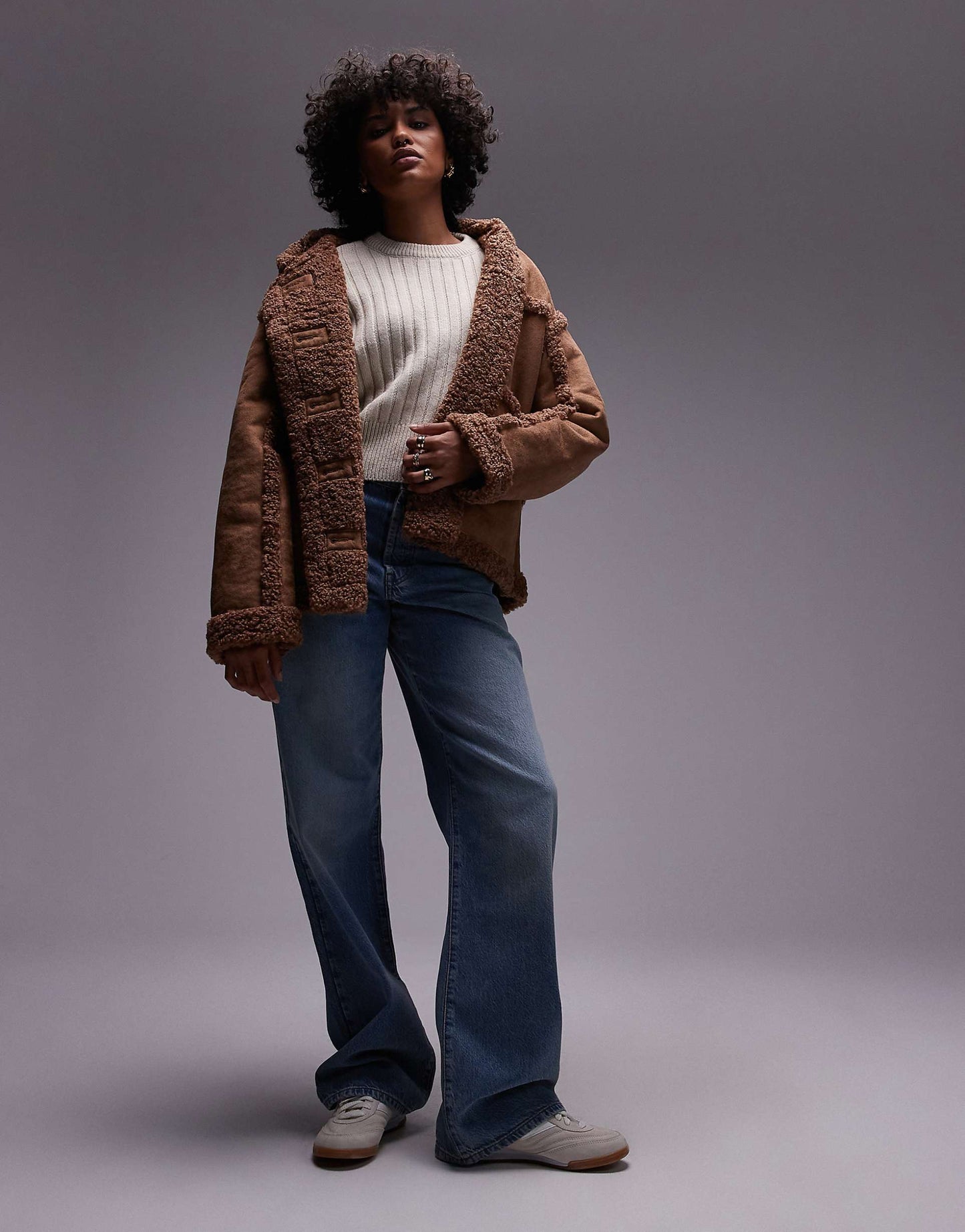 Faux Suede Hooded Jacket