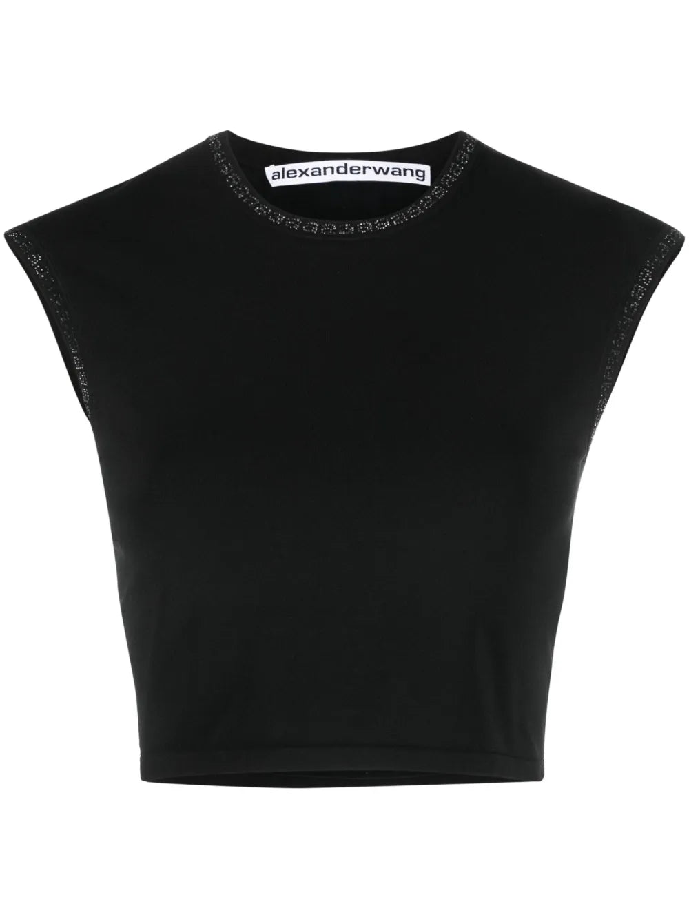 Crystal-Embellished Logo Crop Top