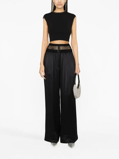 Crystal-Embellished Logo Crop Top