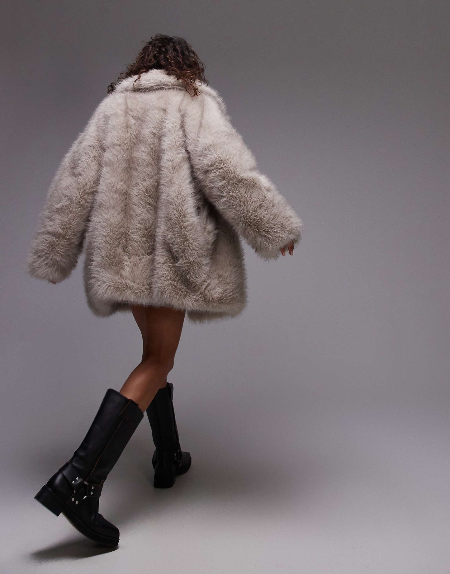 Faux Fur Midi Coat