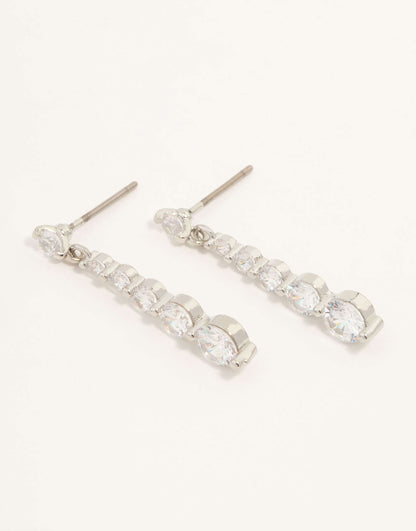 Small Graduated Crystal Drop Earrings