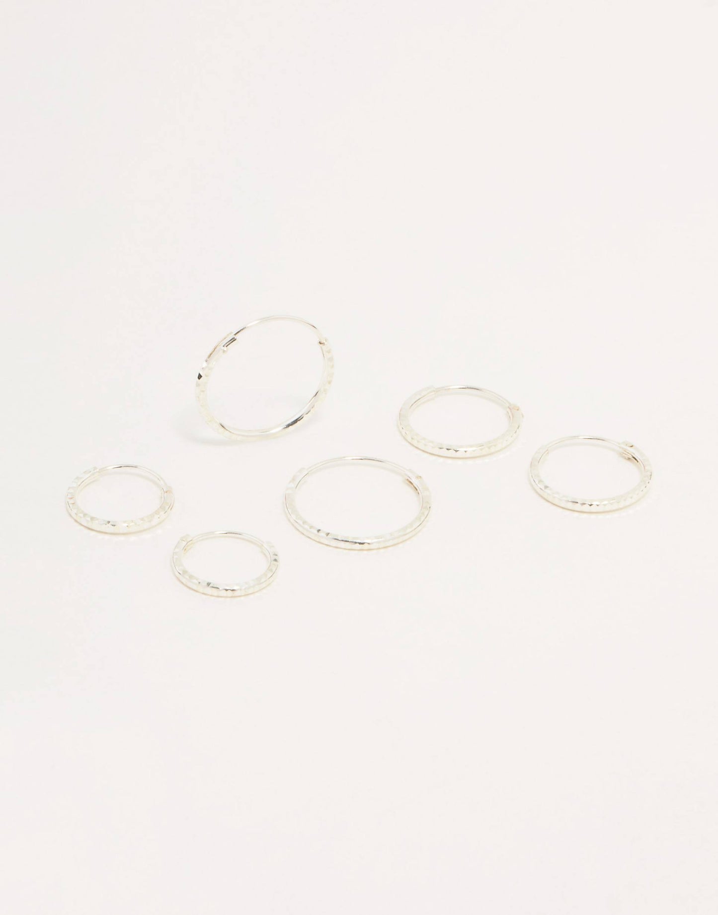 Sterling Silver Graduated Mini Hoop Pack