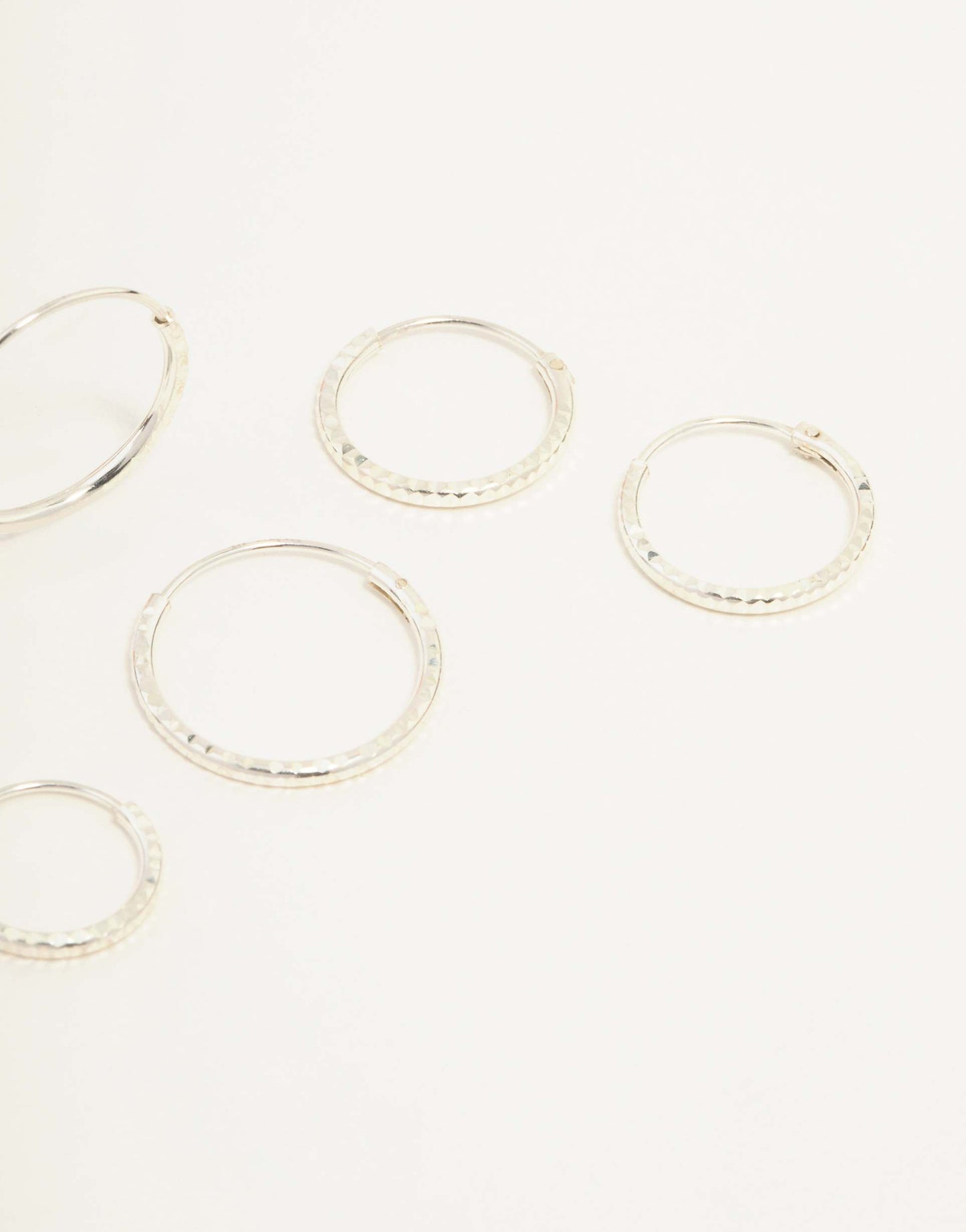 Sterling Silver Graduated Mini Hoop Pack