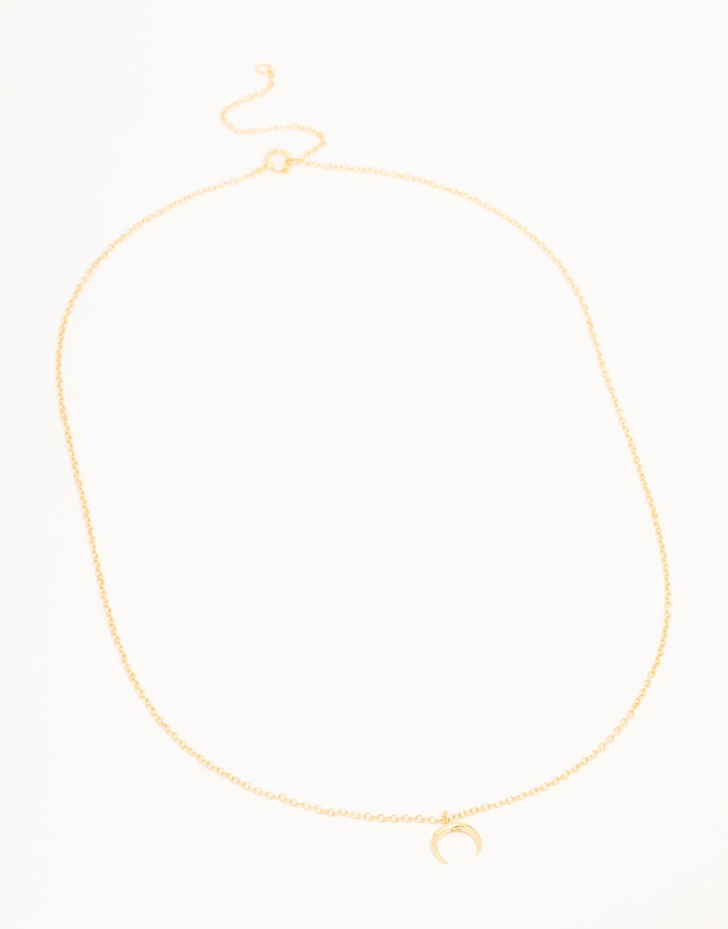 Gold Plated Sterling Silver Crescent Moon Necklace