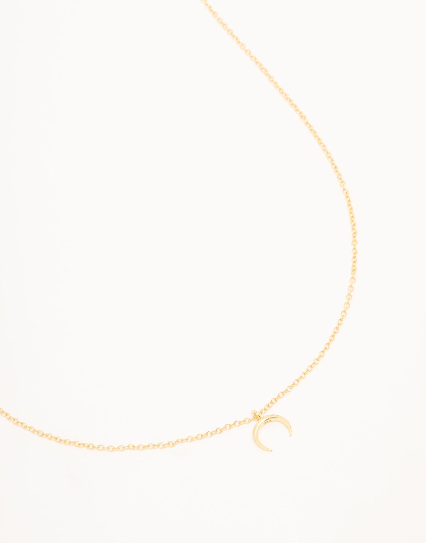 Gold Plated Sterling Silver Crescent Moon Necklace