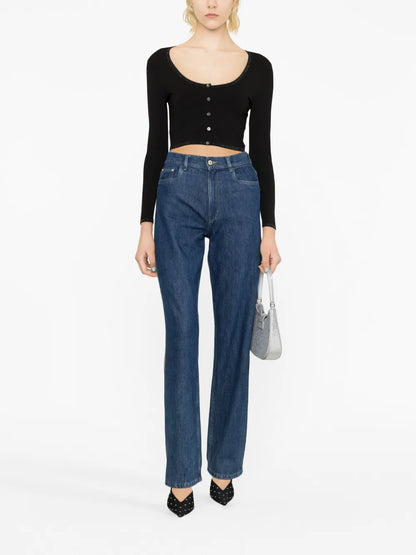 Logo-Trim Cropped Cardigan