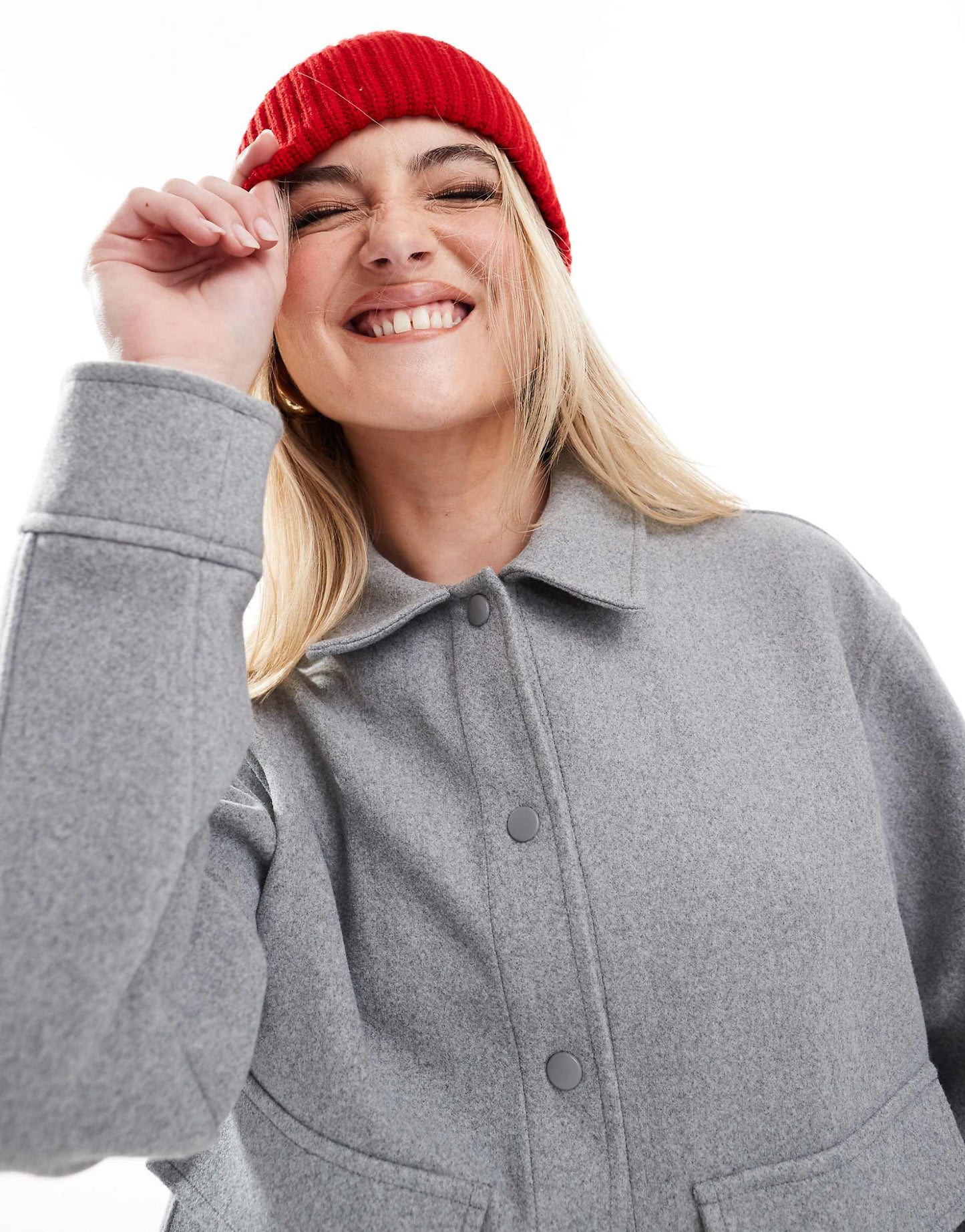 Cropped Shacket With Pockets