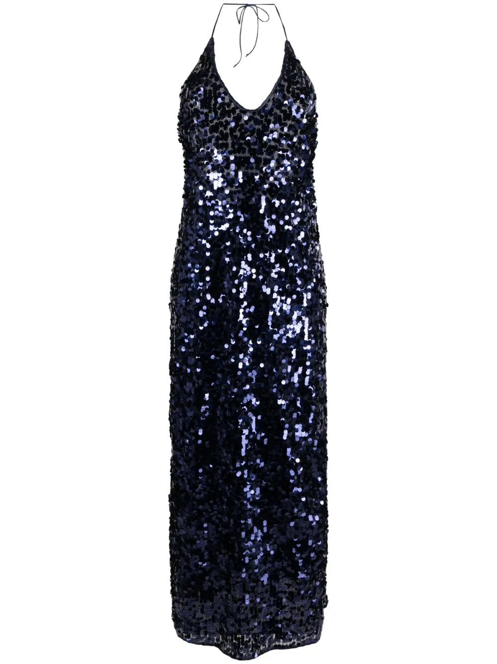 Sequinned Halterneck Sleeveless Dress