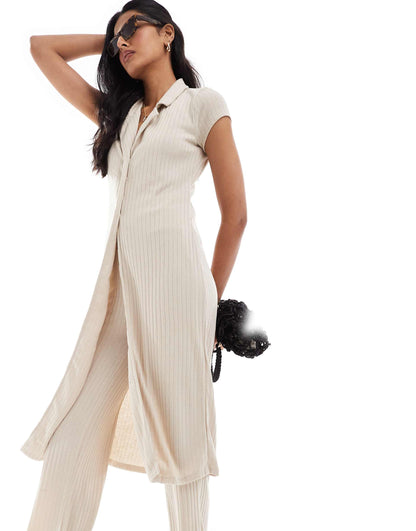 Longline Ribbed Cardigan Co-Ord