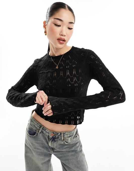 Long Sleeved Crochet Top