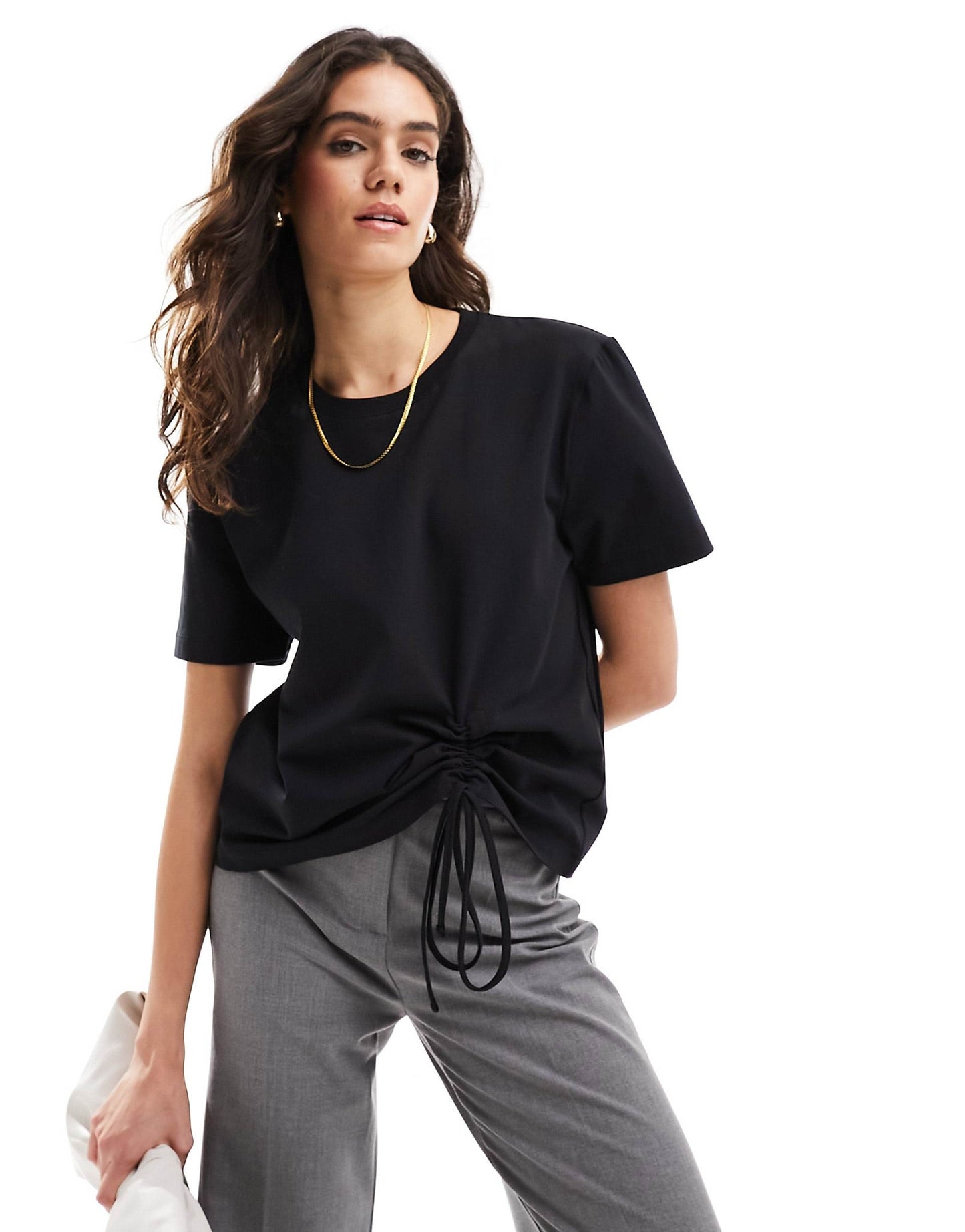 Rallie Ruched Cotton T-Shirt
