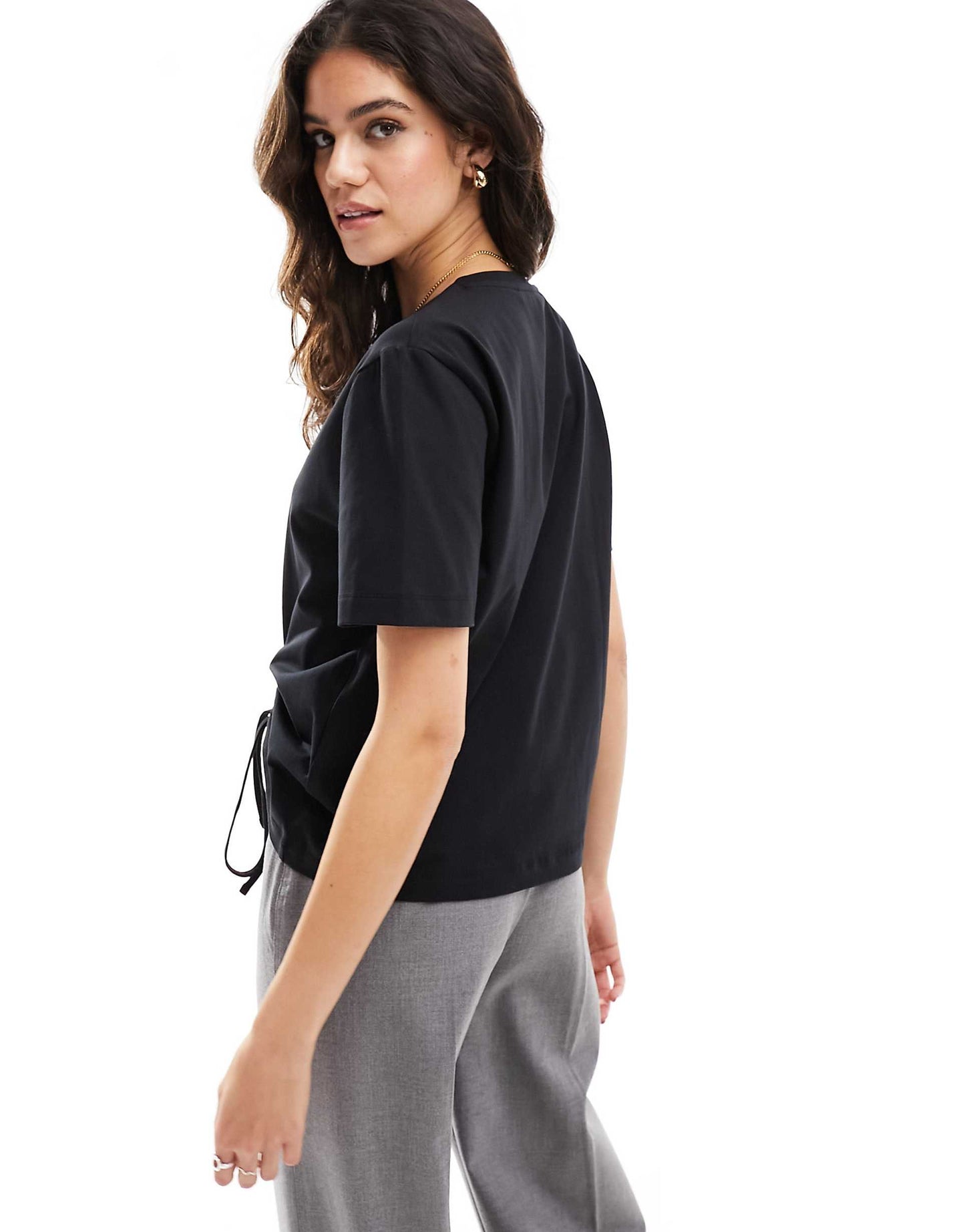 Rallie Ruched Cotton T-Shirt