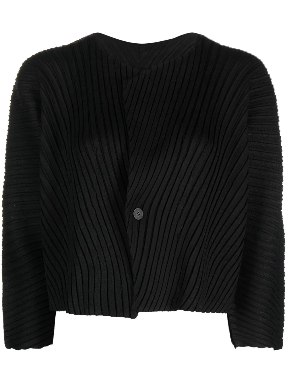 Pleated Three-Quarter Cropped Jacket
