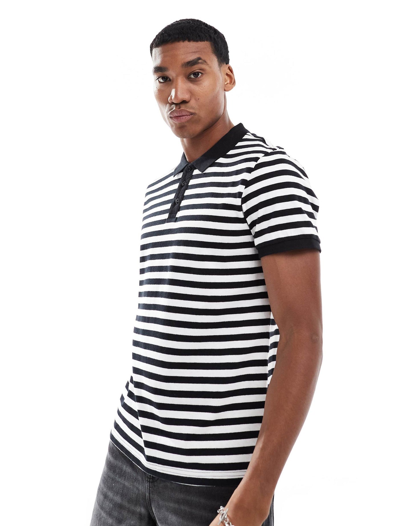 Textured Stripe Polo