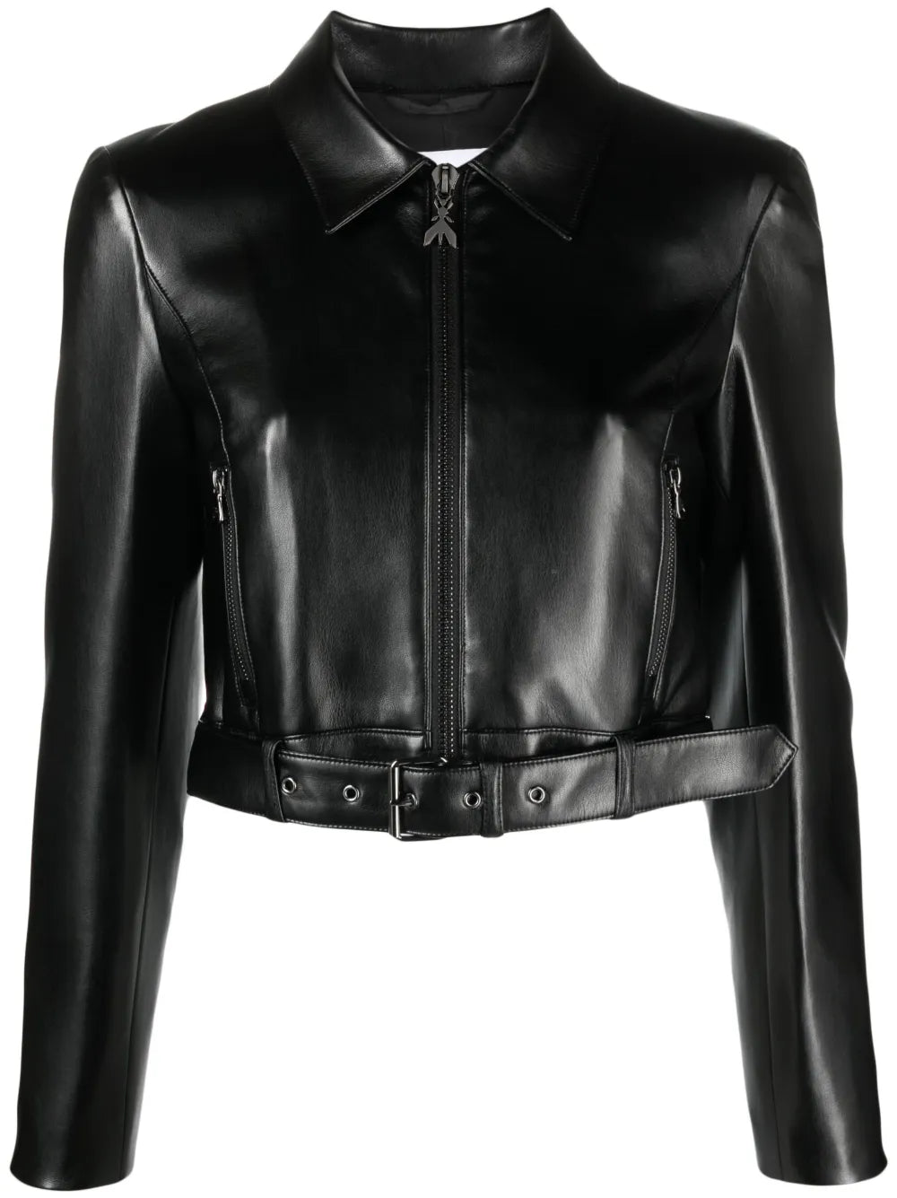 Patent-Finish Cropped Jacket