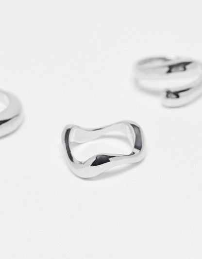 Pack Of 3 Rings With Mixed Minimal Designs