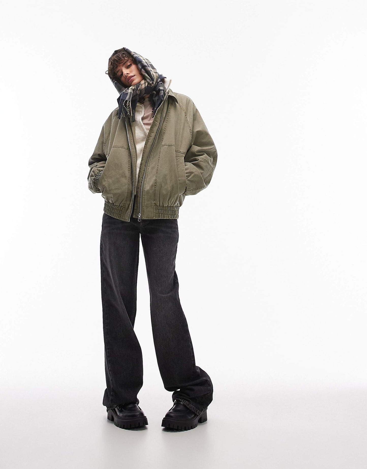 Acid Washed Bomber Jacket