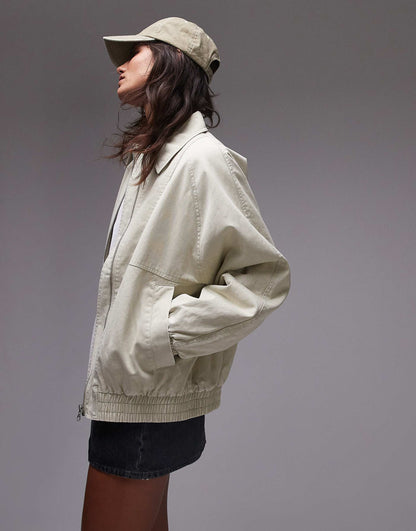 Acid Washed Bomber Jacket
