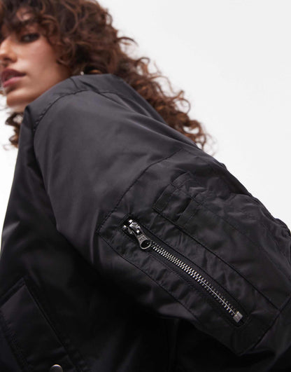 Borg Crop Bomber Jacket