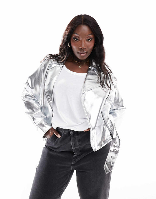 Metallic Cropped Jacket