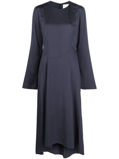 Fluid Asymmetric Crêpe Midi Dress