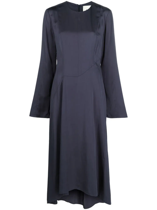 Fluid Asymmetric Crêpe Midi Dress