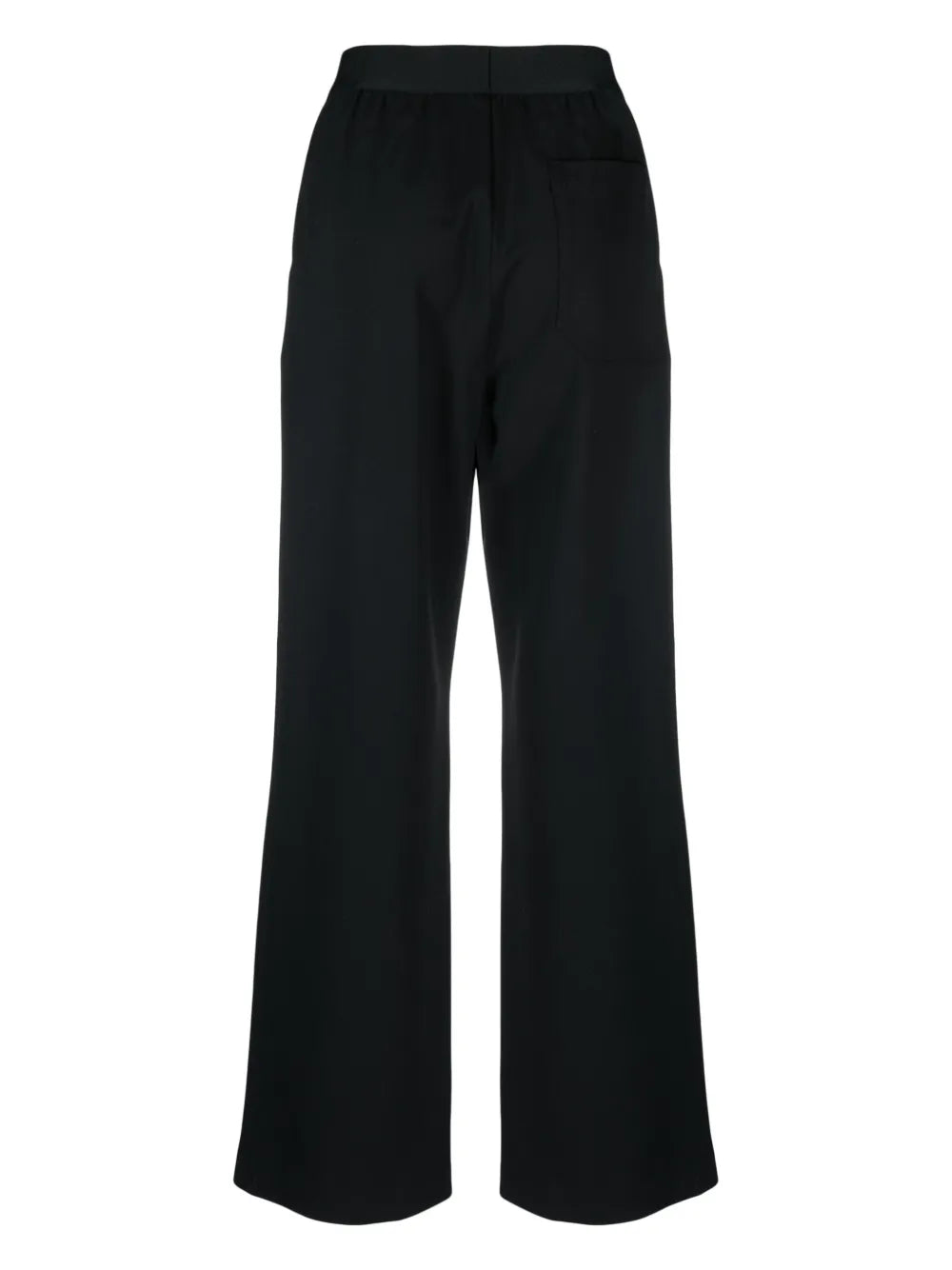 Elasticated-Waist Straight-Leg Trousers